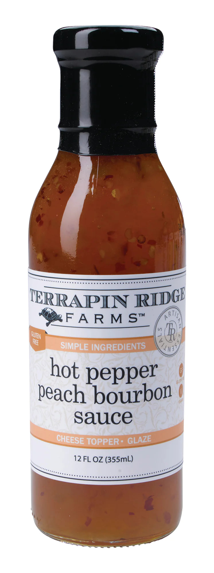 A jar of Terrapin Ridge Hot Pepper Peach Bourbon Sauce.