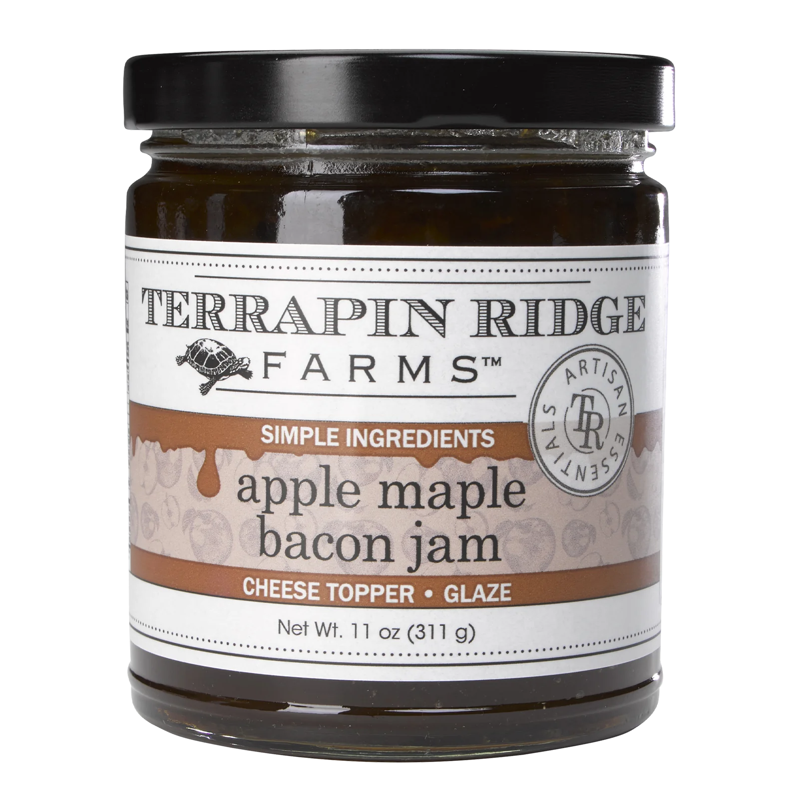 Terrapin Ridge Farms creates a delicious Terrapin Ridge Apple Maple Bacon Jam that combines sweet and savory flavors. The jam is made with fresh apples, rich maple syrup, and smoky bacon, resulting in a mouth