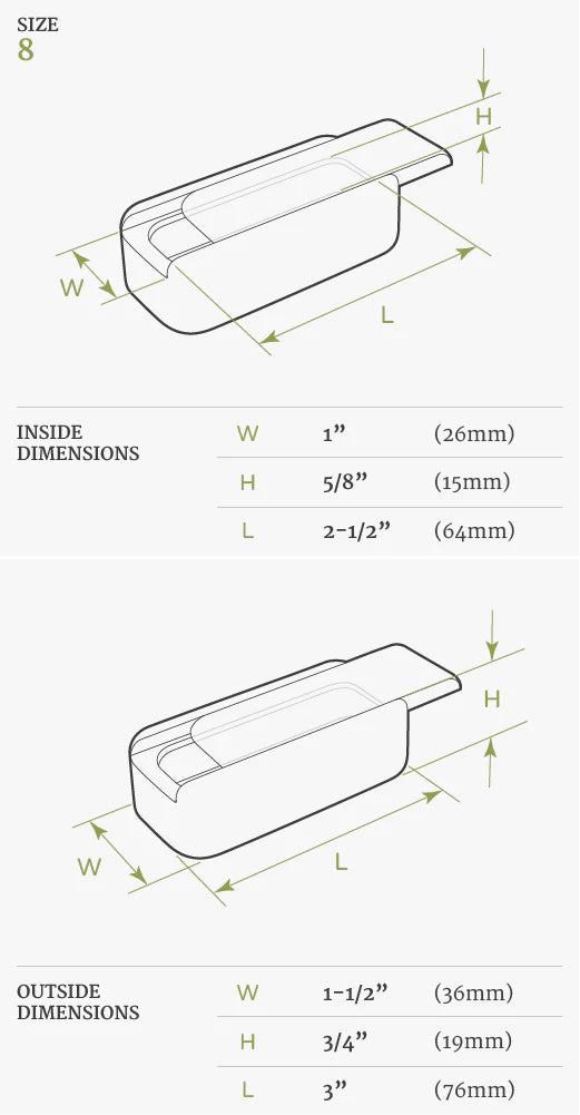Technical illustration showing the inside and outside dimensions of a 3" Be Yourself Oscar Wilde Cherry Secret Box.
