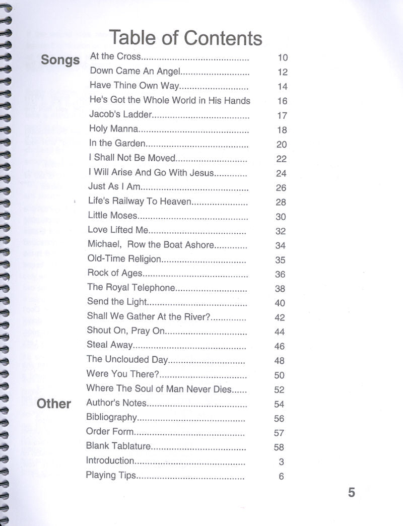 A collection of Simply Gospel II - by Maureen Sellers, featuring a table of contents.
