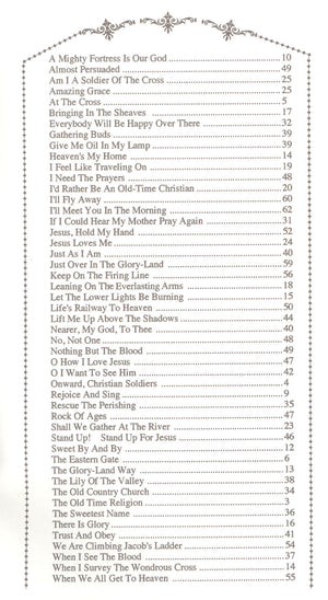 The front page of Golden Years - by Albert Brumley with a list of gospel songs from the golden era.