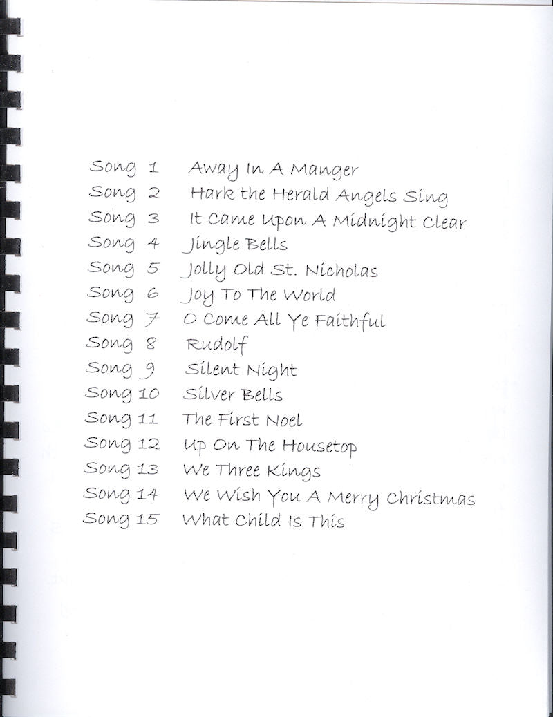 An Easy Christmas Caroling Chord Book - by Judy Klinkhammer, with a list of Christmas songs for dulcimer players and chord accompaniment for joyful Christmas caroling.