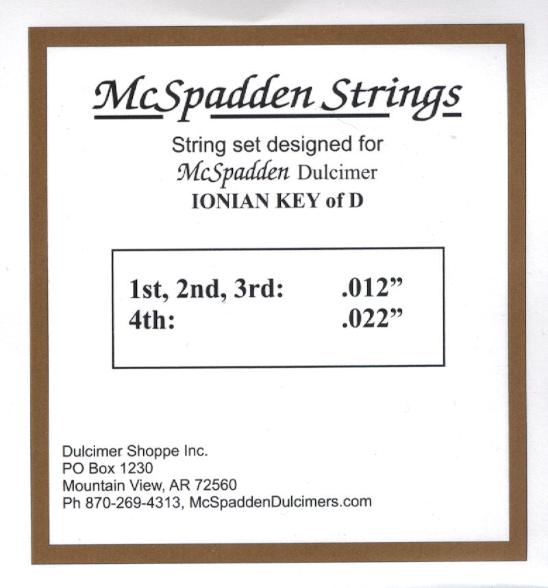 Ionian Set - set designed with loop end strings and plain middle.