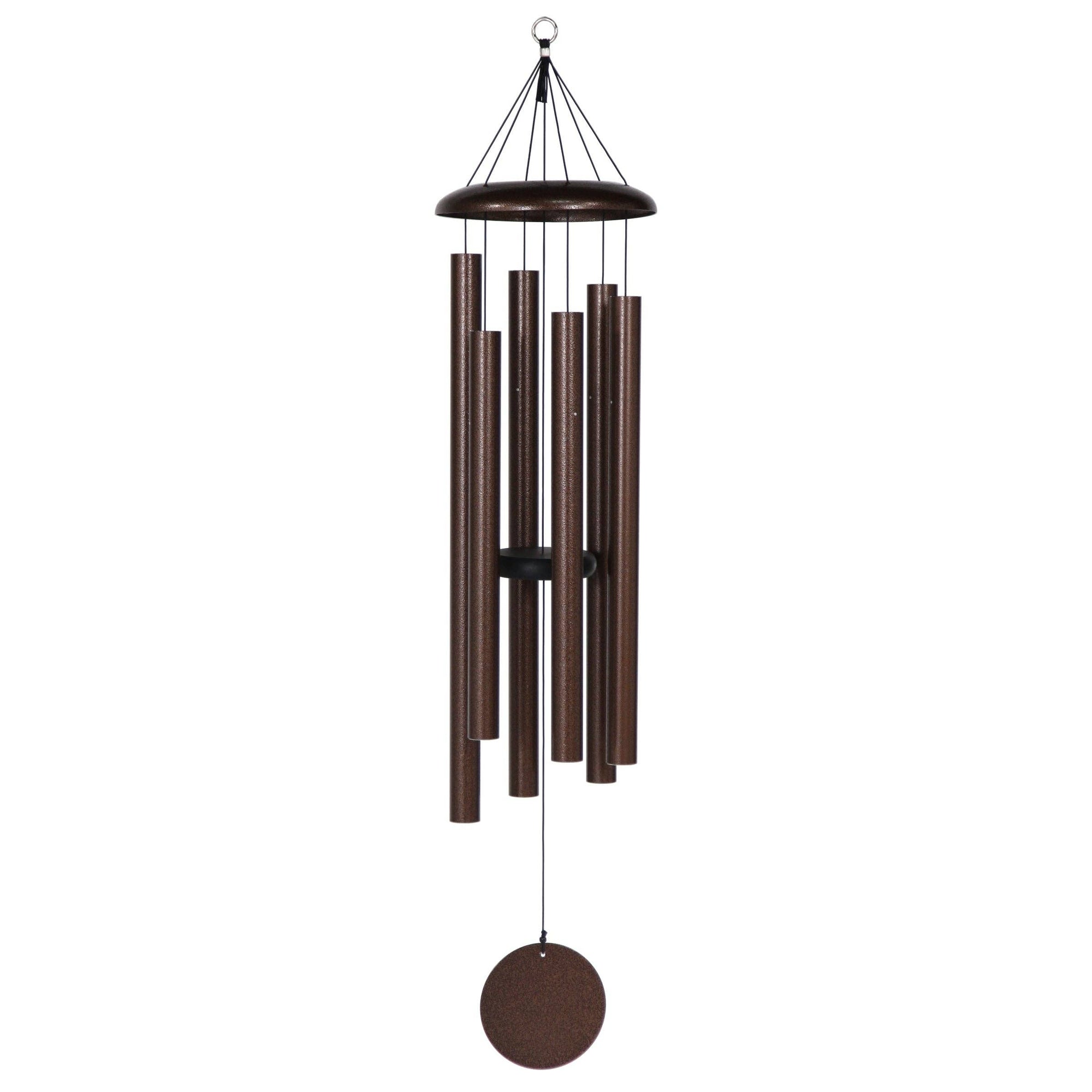 A Corinthian Bells® 50-inch Windchime with soothing tones hanging on a white background.