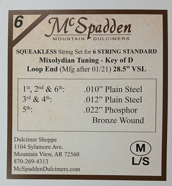 6 String Squeakless Standard Mixolydian String Set LOOP End - The ...