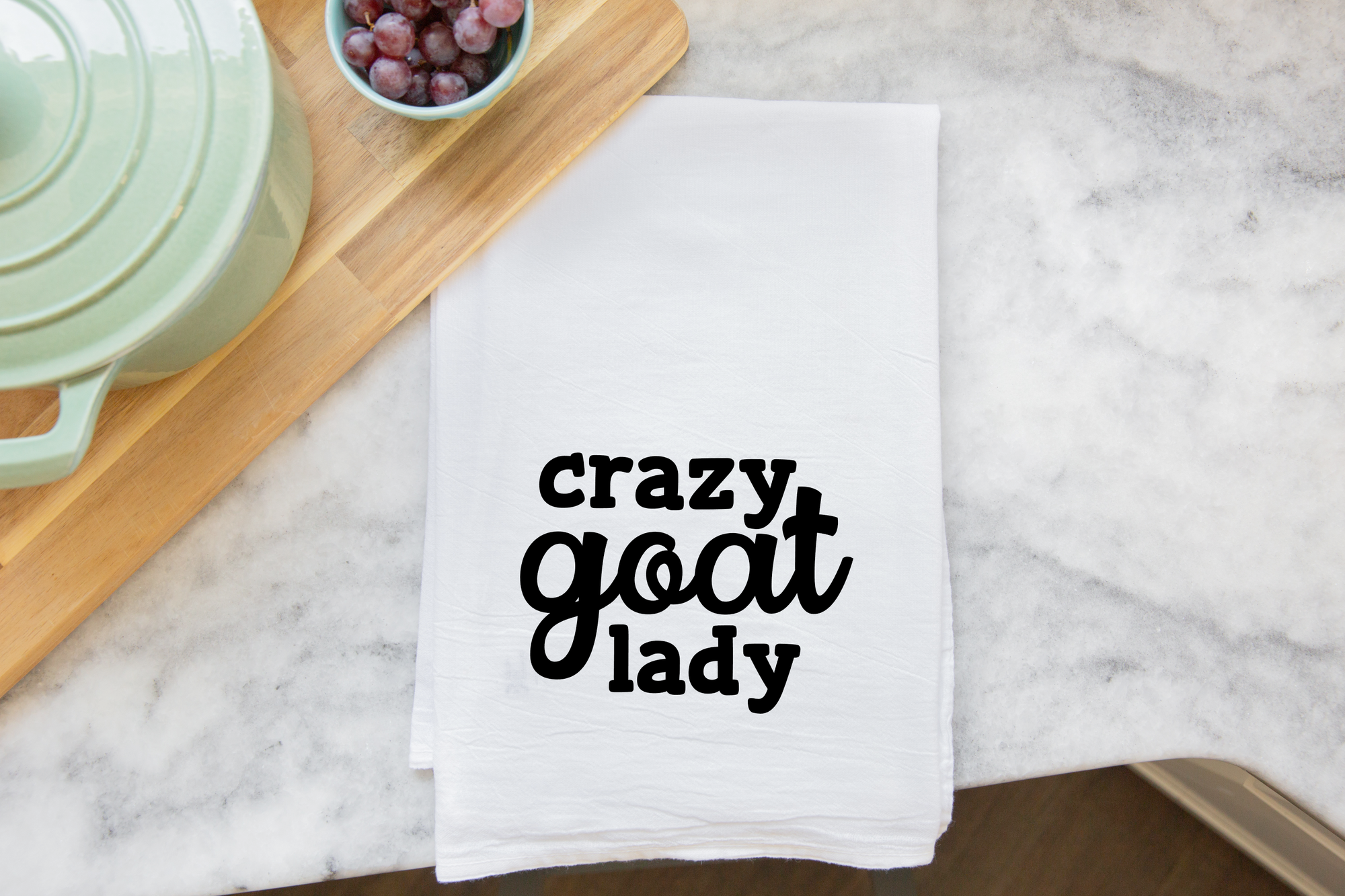 Crazy Goat Lady Tea Towel tea towel.