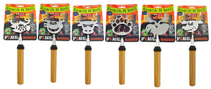 Five Combo Displays - Corrugated bug-themed hand grabbers with fire, bugs, and paw print designs on the corrugated display, displayed in a row.