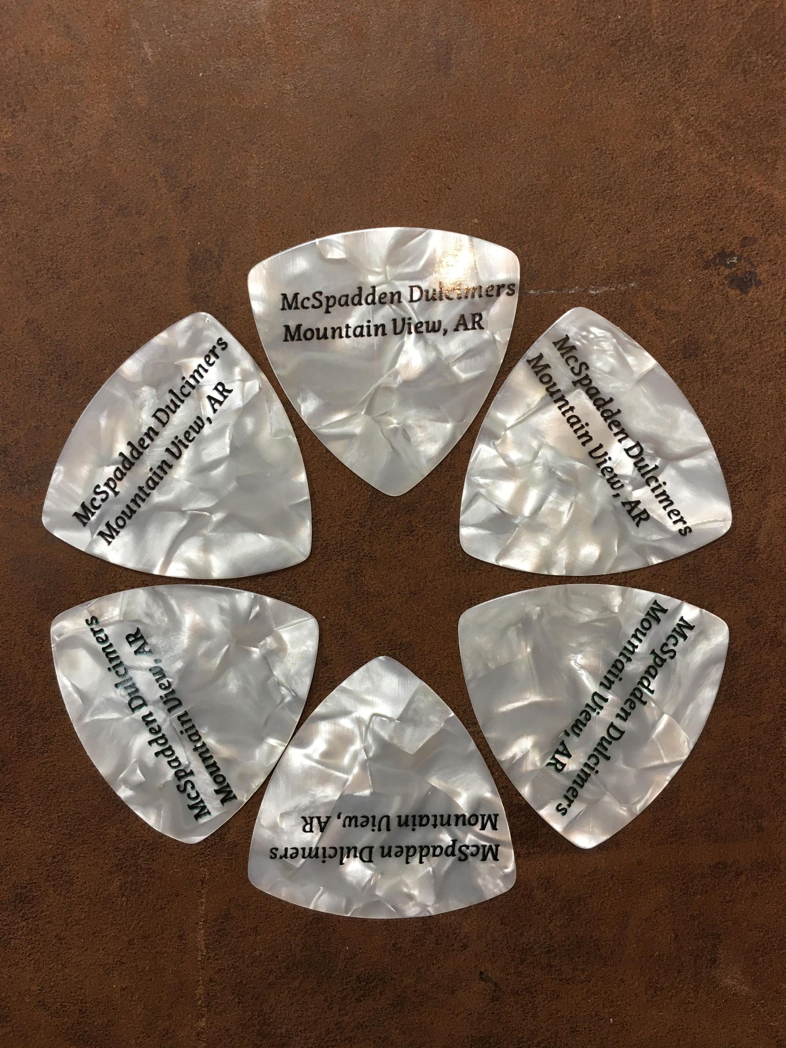 Five McSpadden Picks - Set of 6 arranged in a circle.