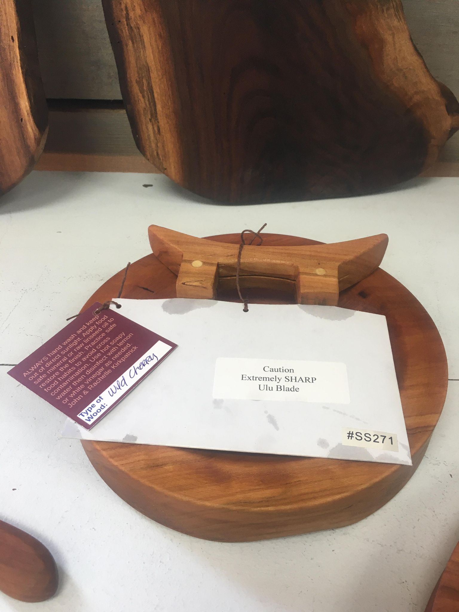 An exquisite Ulu Bowl and Knife with Handmade Handle, perfect for functionality.