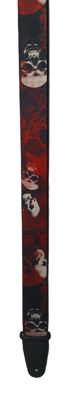 Black and Red Skull Guitar Strap