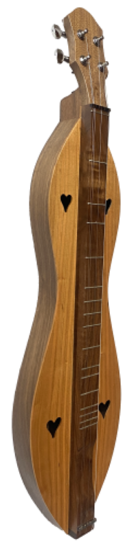 The 4 String Ginger, Flathead Hourglass (4FGWC) features a walnut back and sides, cherry top, and is photographed from an angled side view.