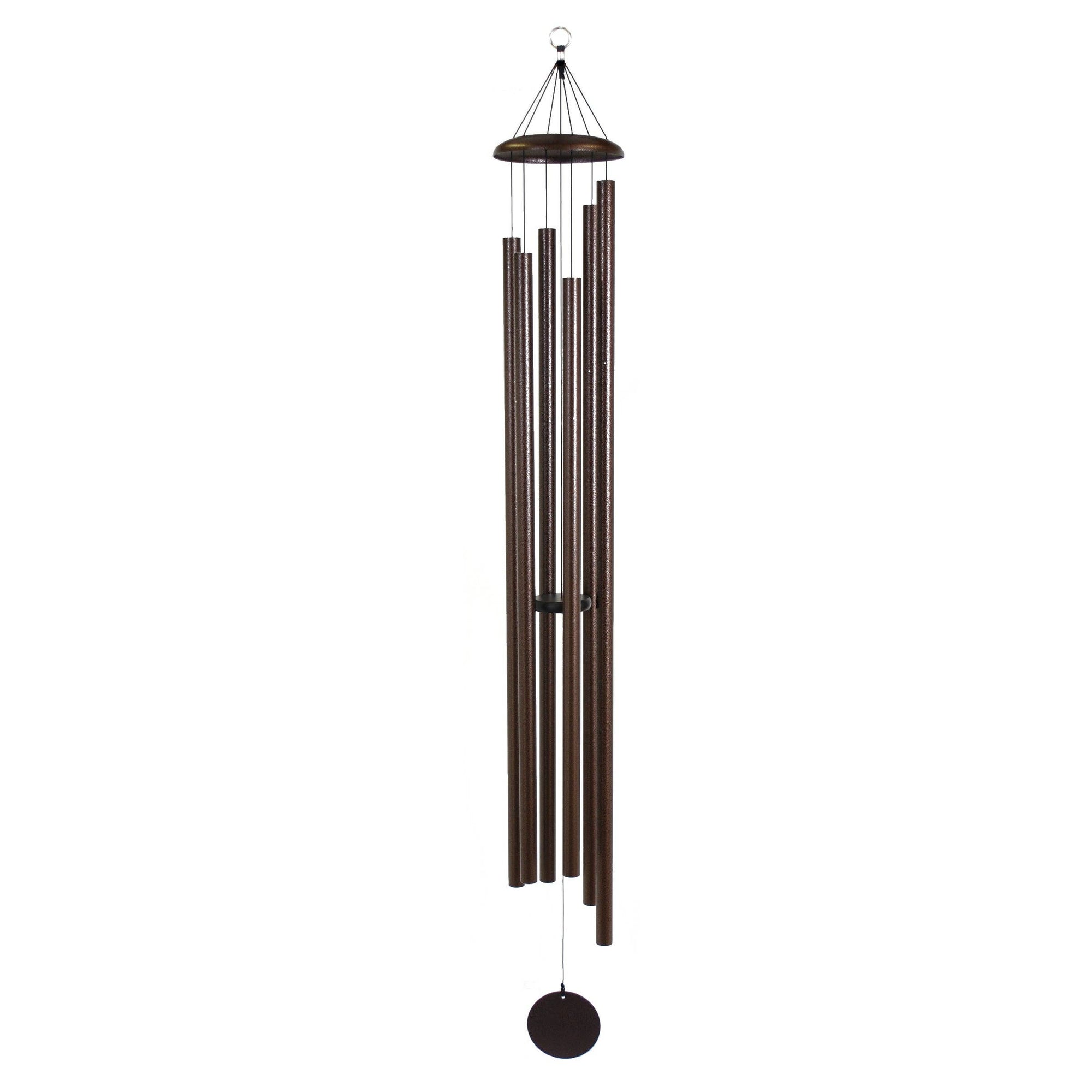 A peaceful retreat with a Corinthian Bells® 74-inch Windchime hanging in the backyard.