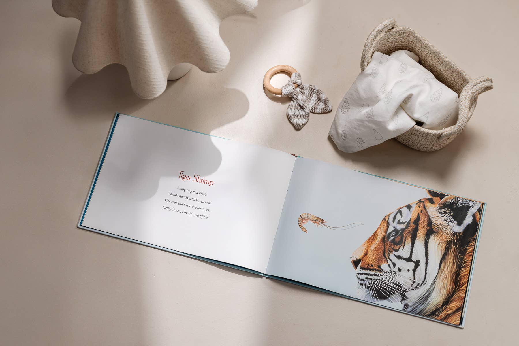 An open You Stole My Name (Picture Book for Kids) with an illustration of a tiger, showcasing the majestic beauty of the animal kingdom.