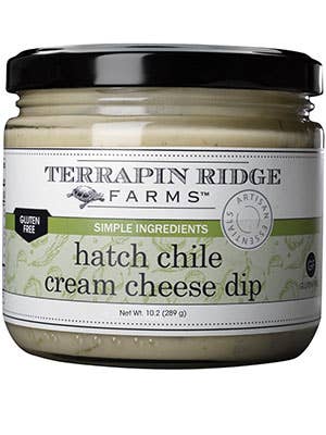 Jar of Hatch Chile Cream Cheese Dip.