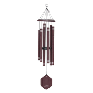 A unique 36" Windchime Arabesque® hanging on a white background, perfect for holidays or birthdays.