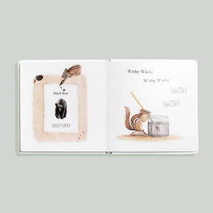Wishy Washy: A Board Book of First Words and Colors, featuring an adorable picture of a squirrel and a jar of peanut butter.