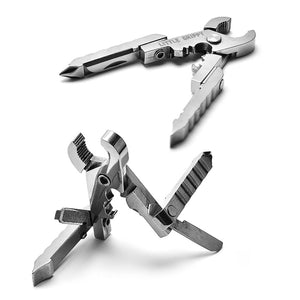 Two Little Grippy Pliers Multi-tools with precision pliers and multiple fold-out tools, displayed open on a white background.