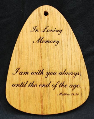 A custom In Loving Memory® Silver 18-inch Windchime plaque with a quote.