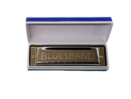 Bluesband harmonica in C in an open case