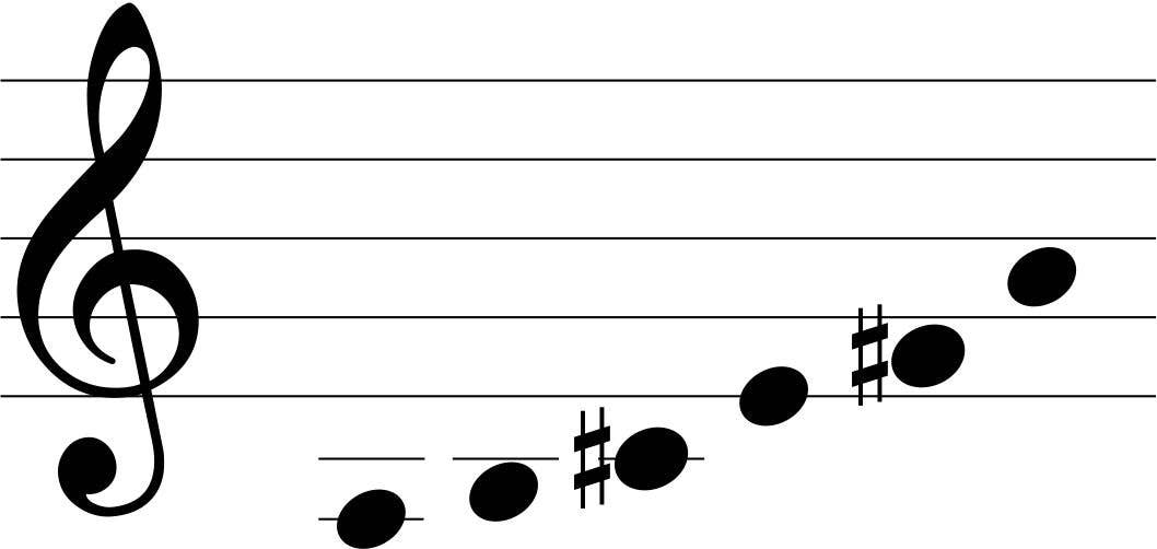 Corinthian Bells® 50-inch Windchimes and bass clefs create harmonious tones.