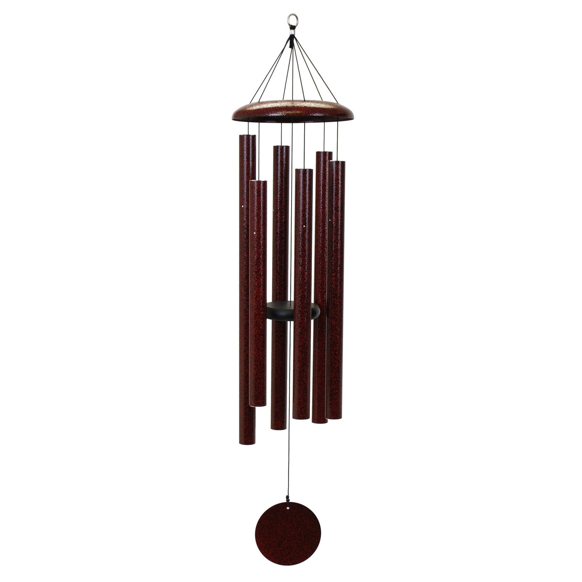 A Corinthian Bells® 50-inch wind chime with a circle that produces soothing tones.