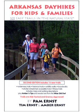 Arkansas Dayhikes for Kids and Families" is an informative guidebook that offers a variety of stroller and wheelchair accessible trails. This comprehensive resource provides detailed information on various Arkansas dayhiking trails suitable for kids and families.