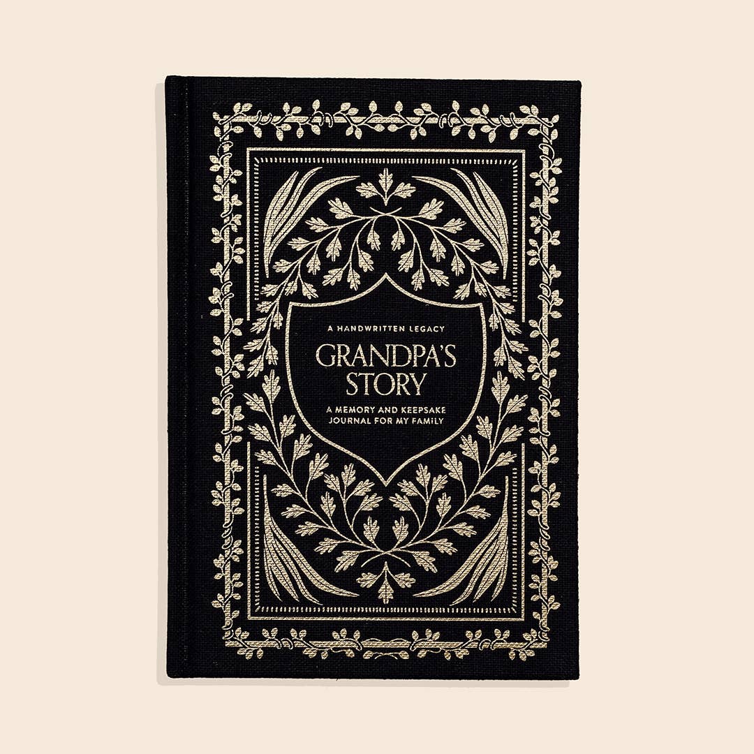 Grandpa's Story: A Memory and Keepsake Journal for My Family filled with writing prompts and stories shared by grandpa.