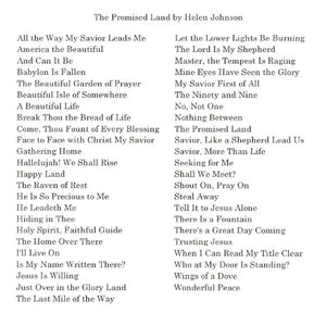 The Promised Land" is a captivating exploration of sacred hymns by Helen Johnson, inspired by the beautiful and enchanting melodies found within the Sacred Harp tradition. With a deep reverence for