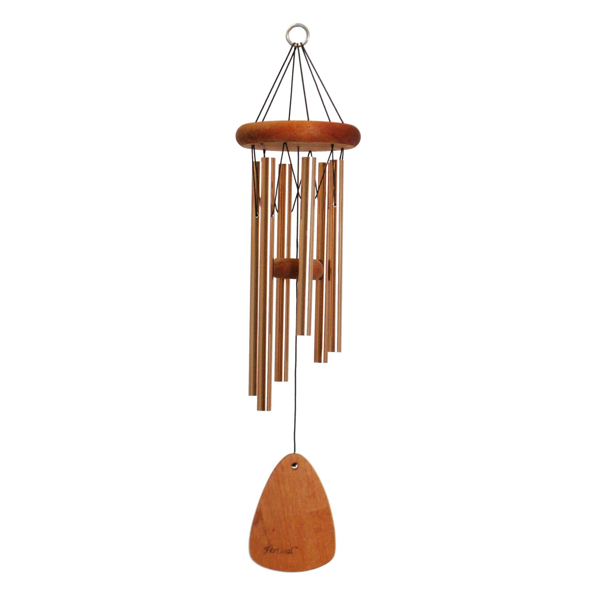 A Festival® 24-inch w/ 6 tubes Windchime that creates beautiful music with wooden sticks.