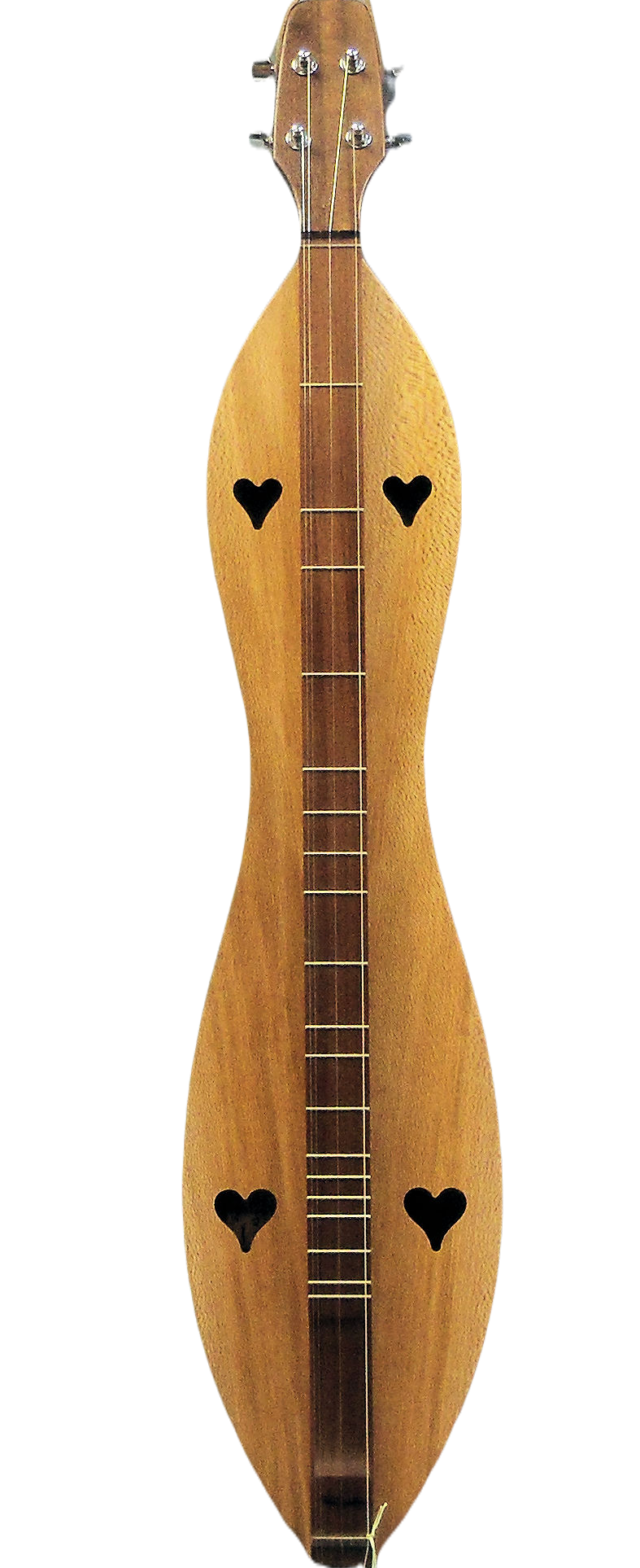 A 4 String, Flathead, Hourglass with Walnut back, sides and Spalted, Clear or Quartersawn Sycamore top (4FHWSY) acoustic guitar with a wooden body.