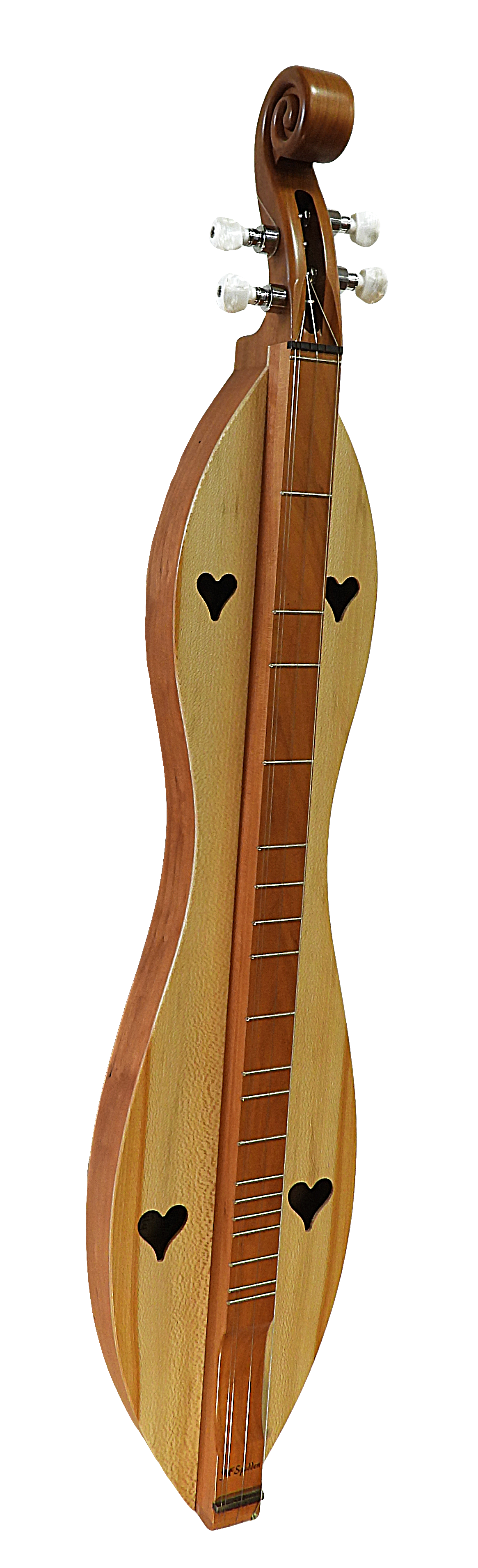 4 String, Scroll head, Hourglass with Cherry back and sides, Quarter Sawn or Spalted Sycamore top (4SHCSY)