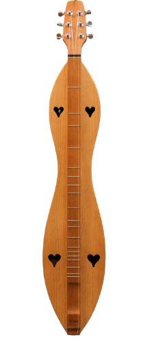 The 6FHCS is a handcrafted 6-string, flathead hourglass dulcimer with cherry back and sides, spruce top—built for rich Appalachian sound and classic style.