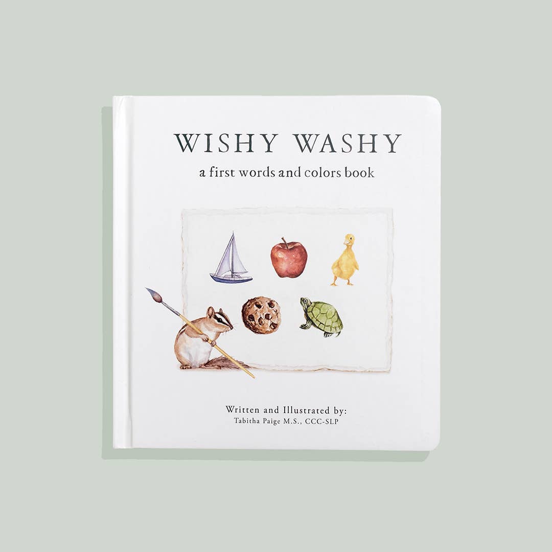 Wishy Washy: A Board Book of First Words and Colors is a perfect book for toddlers' education. This delightful board book introduces first words through captivating watercolor illustrations.