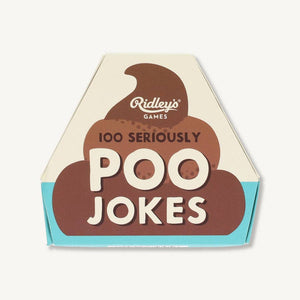 100 Seriously Poo Jokes - A box of turd-shaped cards by Ridley's Games.