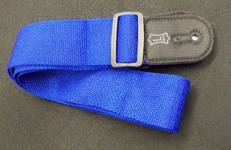 An adjustable Nylon Strap - Royal Blue with a metal buckle.
