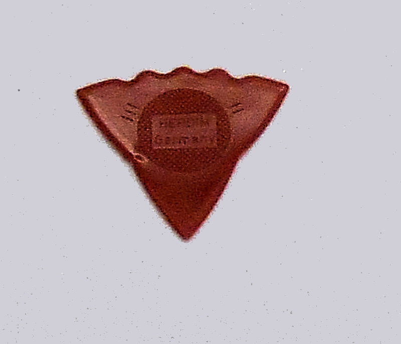 A Herdim Picks - Red nylon pick with a textured grip, ideal for dulcimer players.