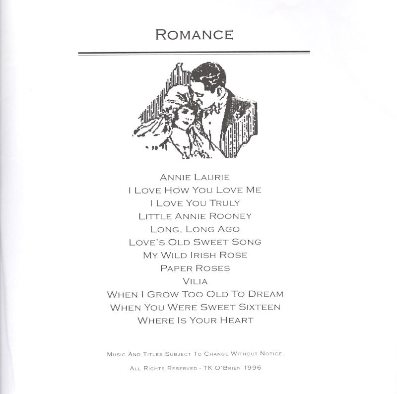 Annie Laurie - A Romance Lap Harp Packet with an illustration of a couple and a poem about romance, inspired by the Loves Old Sweet Song.