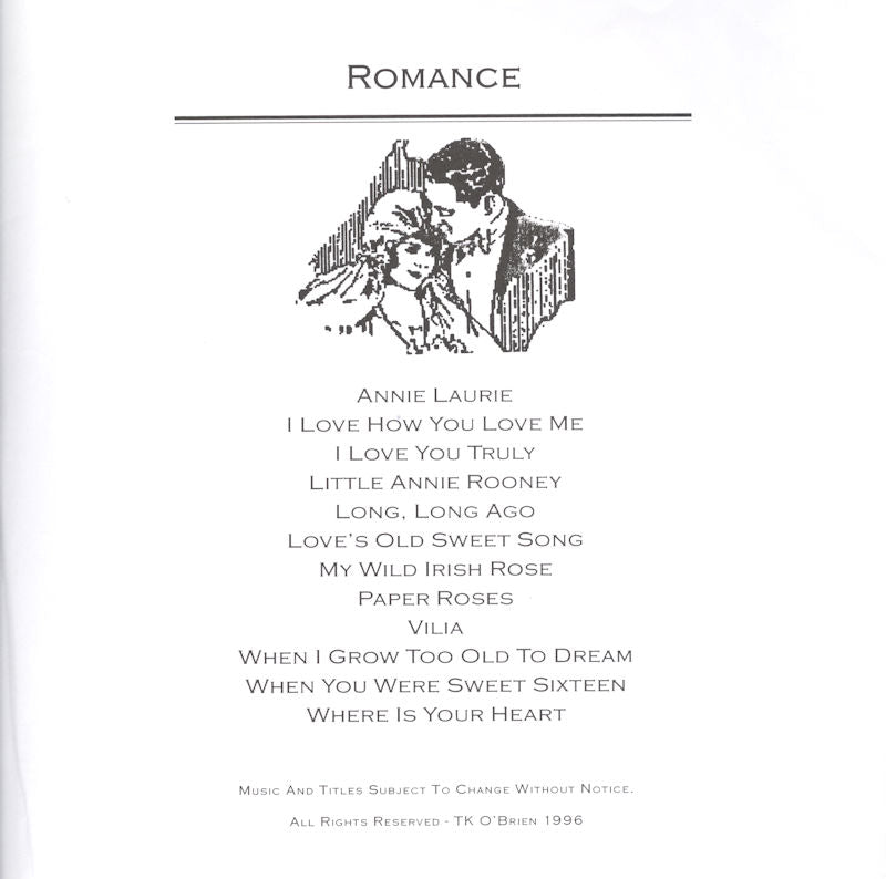 Annie Laurie - A Romance Lap Harp Packet with an illustration of a couple and a poem about romance, inspired by the Loves Old Sweet Song.