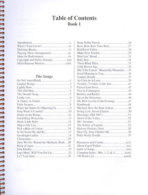 Table of contents for DNA* Dulcimer Ditties, Book 1 - Carol Walker featuring Carol Walker's songs.