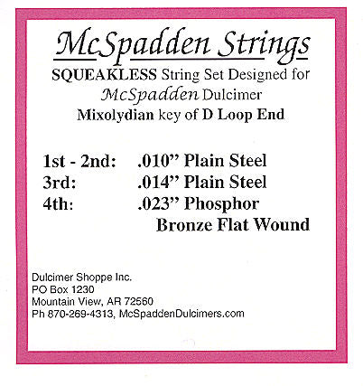 Squeakless String Set for Mixolydian Tuning Key of D Loop End