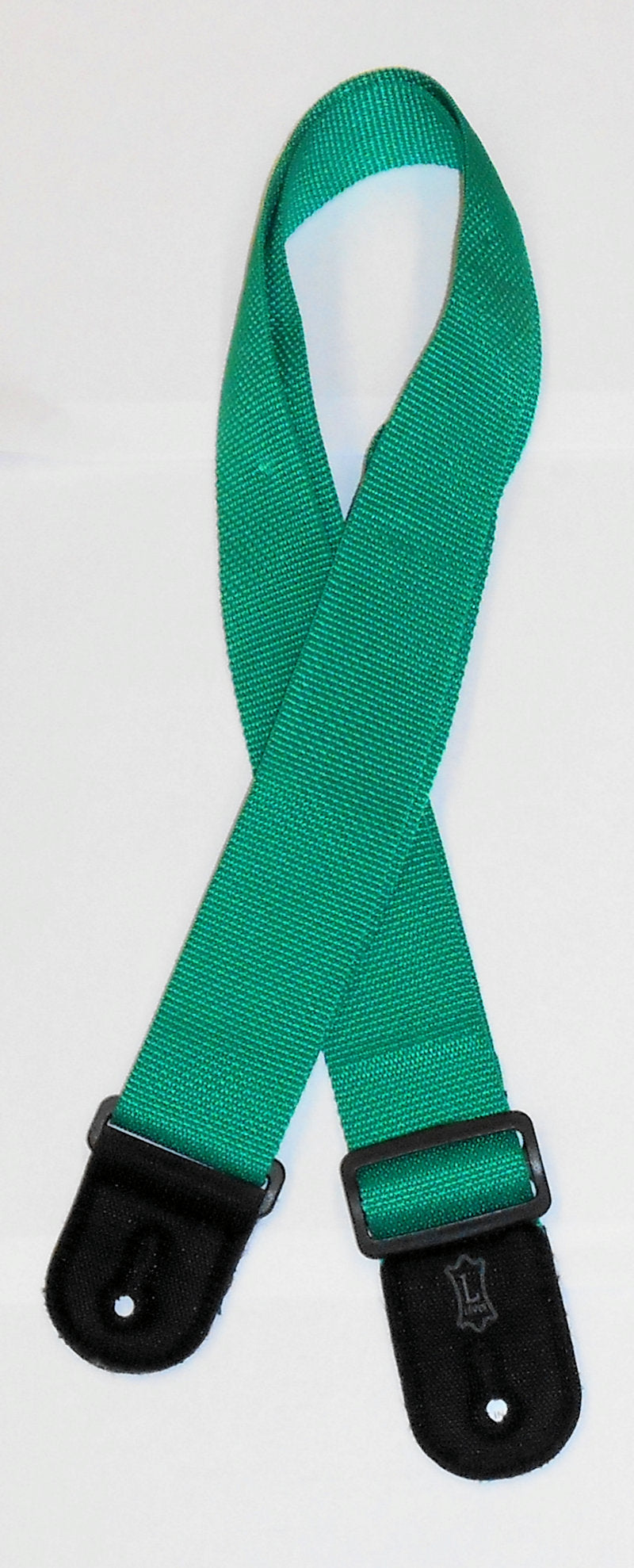 An adjustable green nylon strap with black buckles.