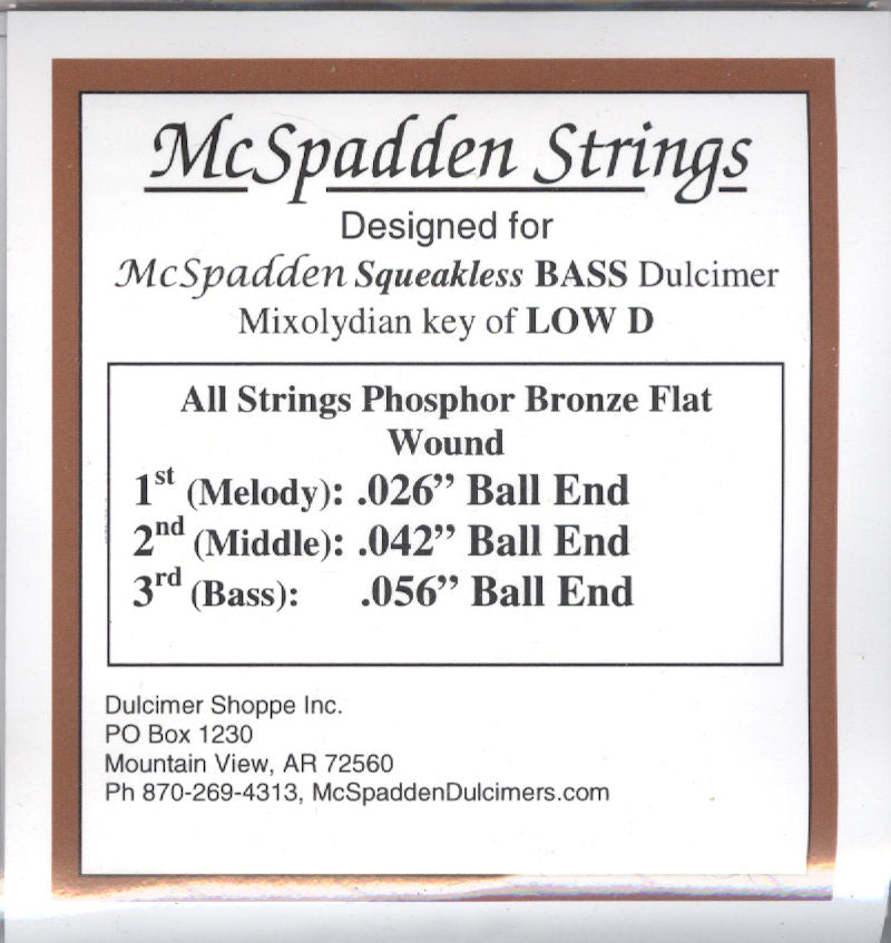 Squeakless String Set for Bass Dulcimer Mixolydian