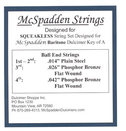 Squeakless Strings Baritone Dulcimer - A-E-A