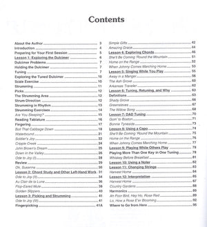 The contents of the You Can Teach Yourself Dulcimer - by Madeline MacNeil book are shown on the page.