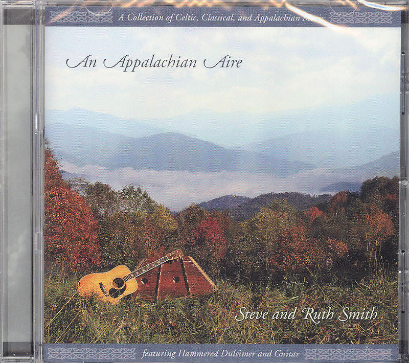 Product: An Appalachian Aire by Steve and Ruth Smith, featuring a guitar on open grass with hazy mountains in the background. Subtext reads "A Collection of Celtic, Classical, and Appalachian Music".