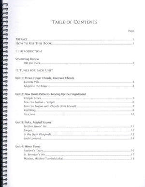 A Beyond the Basics: A Song Book - by Linda Collins for an intermediate course, including a table of contents and mountain dulcimer skill improvement exercises.