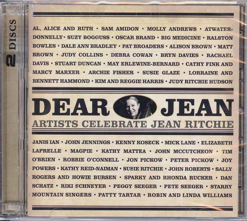 CD cover of "Dear Jean" by multiple artists, a 2-CD collection celebrating the heritage of song. It includes contributions from artists such as Janis Ian, Pete Seeger, Judy Collins, and Kathy Mattea.