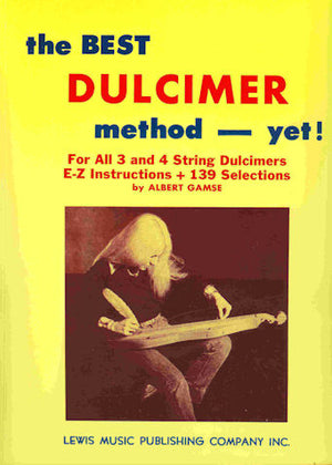 Vintage Americana Best Dulcimer Method Yet by Albert Gamse instruction book cover with a person playing the instrument.