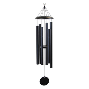 A Corinthian Bells® 50-inch wind chime with soothing tones hanging on a white background.