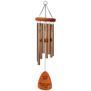 A memorial tribute In Loving Memory® Bronze 24-inch Windchime with a wood and metal band.